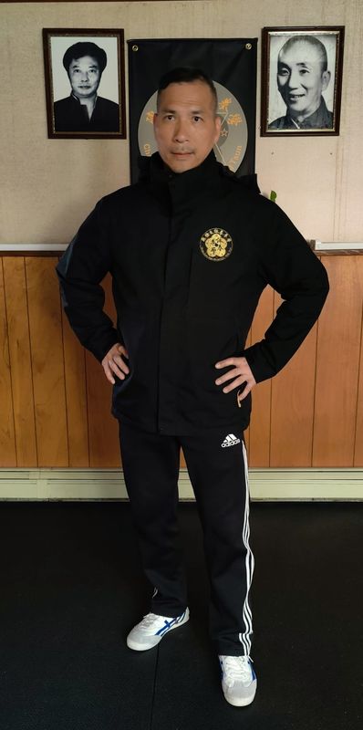 Sifu Wong Kin Wai training on the wooden dummy